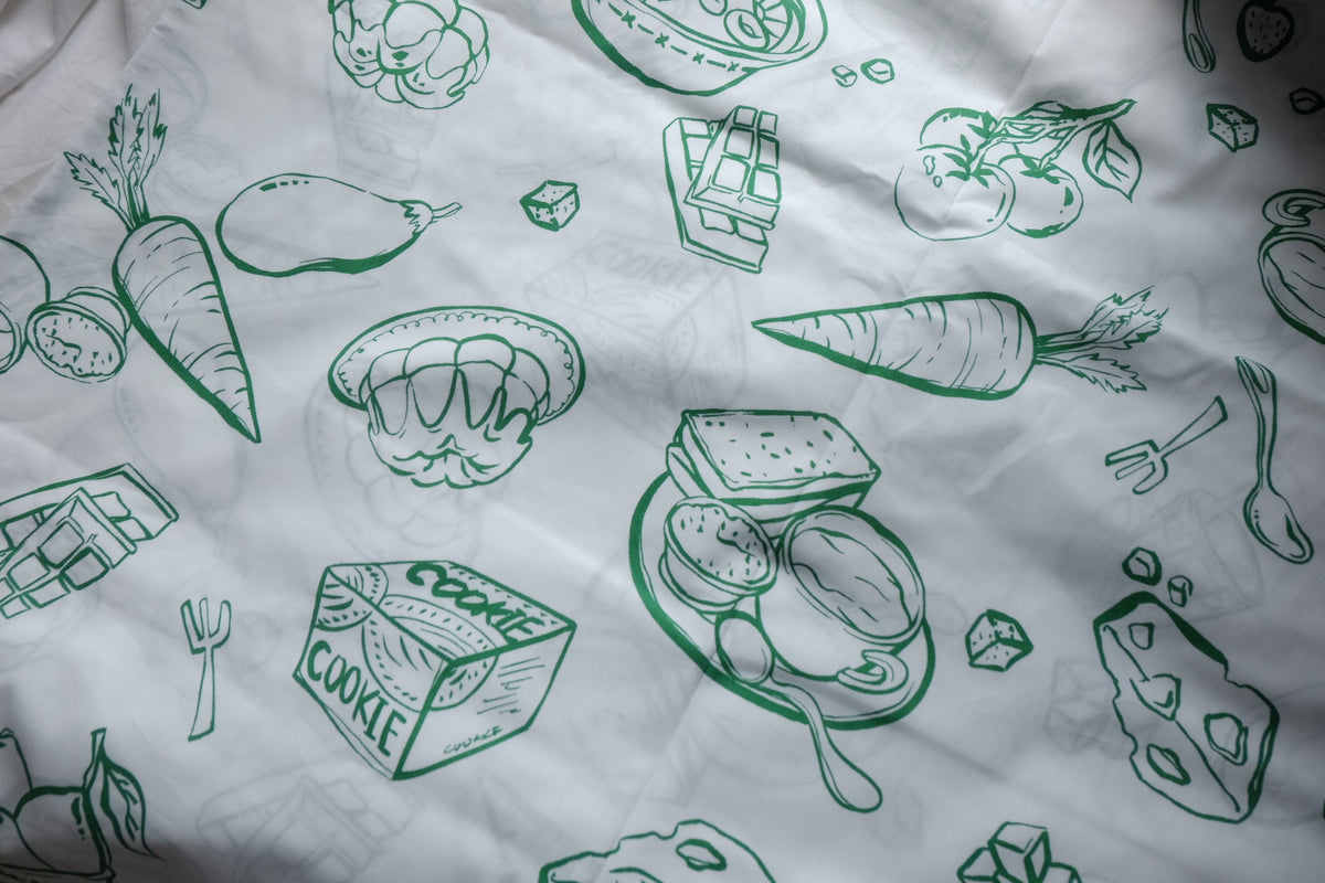 Green Kitchen Sketch Cotton Poplin – 2.2 yd