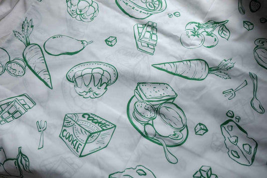 Green Kitchen Sketch Cotton Poplin – 2.2 yd