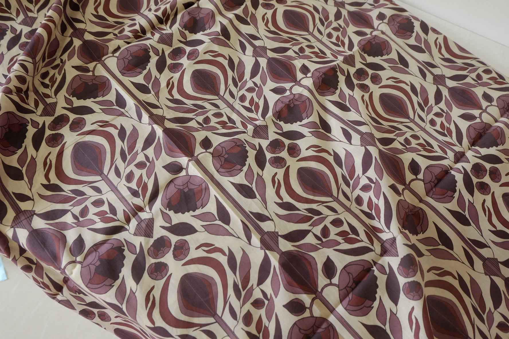 Burgundy Art Nouveau Cotton Lawn — 3.61 yd