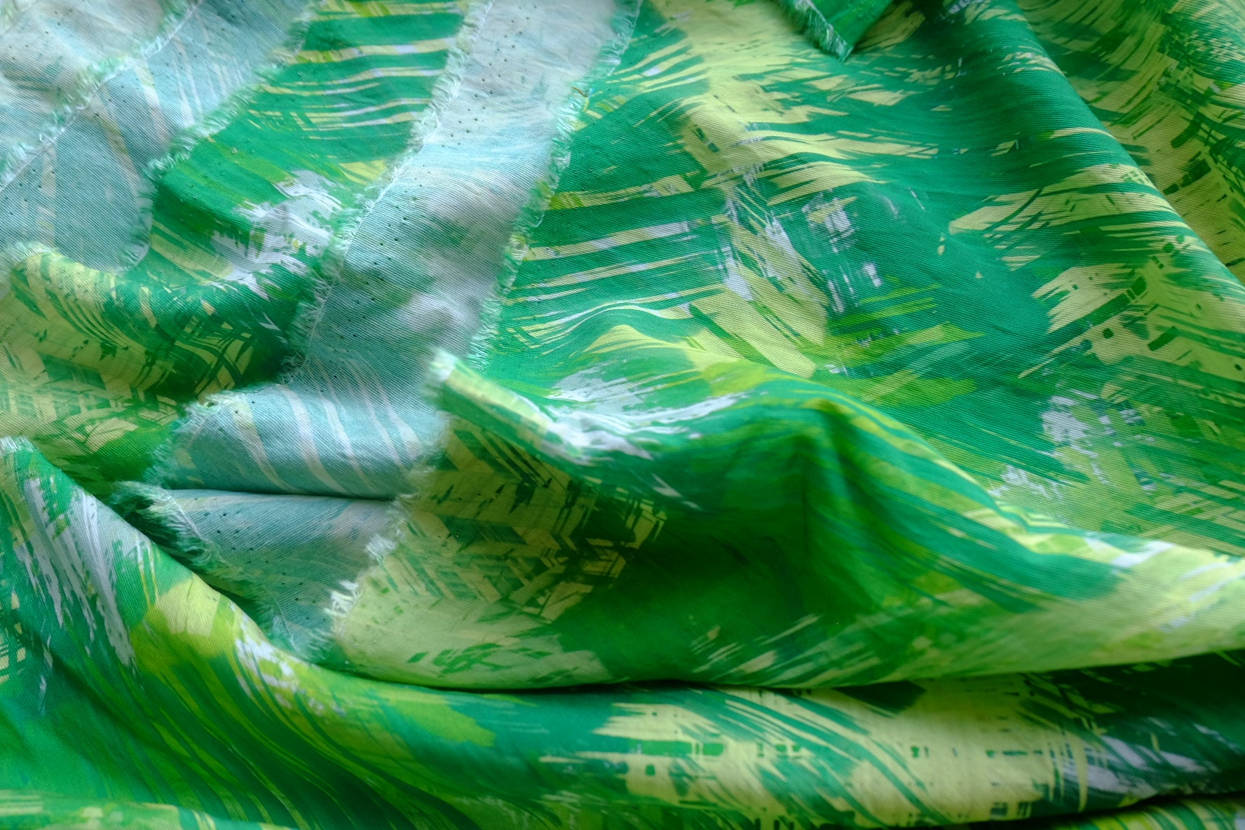 Emerald Abstract Cotton Nylon Blend – 3.3 yd