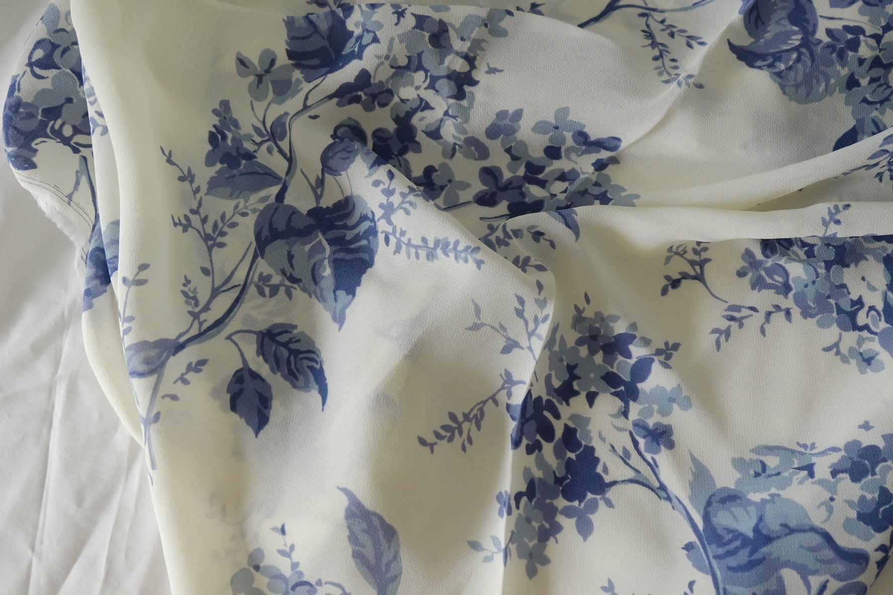 Blue Hydrangea Viscose Crepe – 3.3 yd