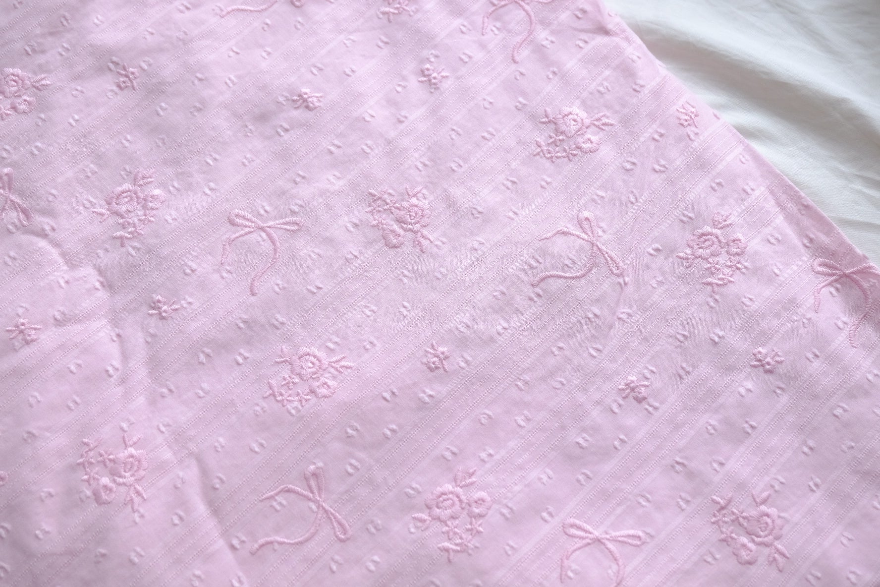 Blush Embroidered Dobby Cotton – 2.2 yd