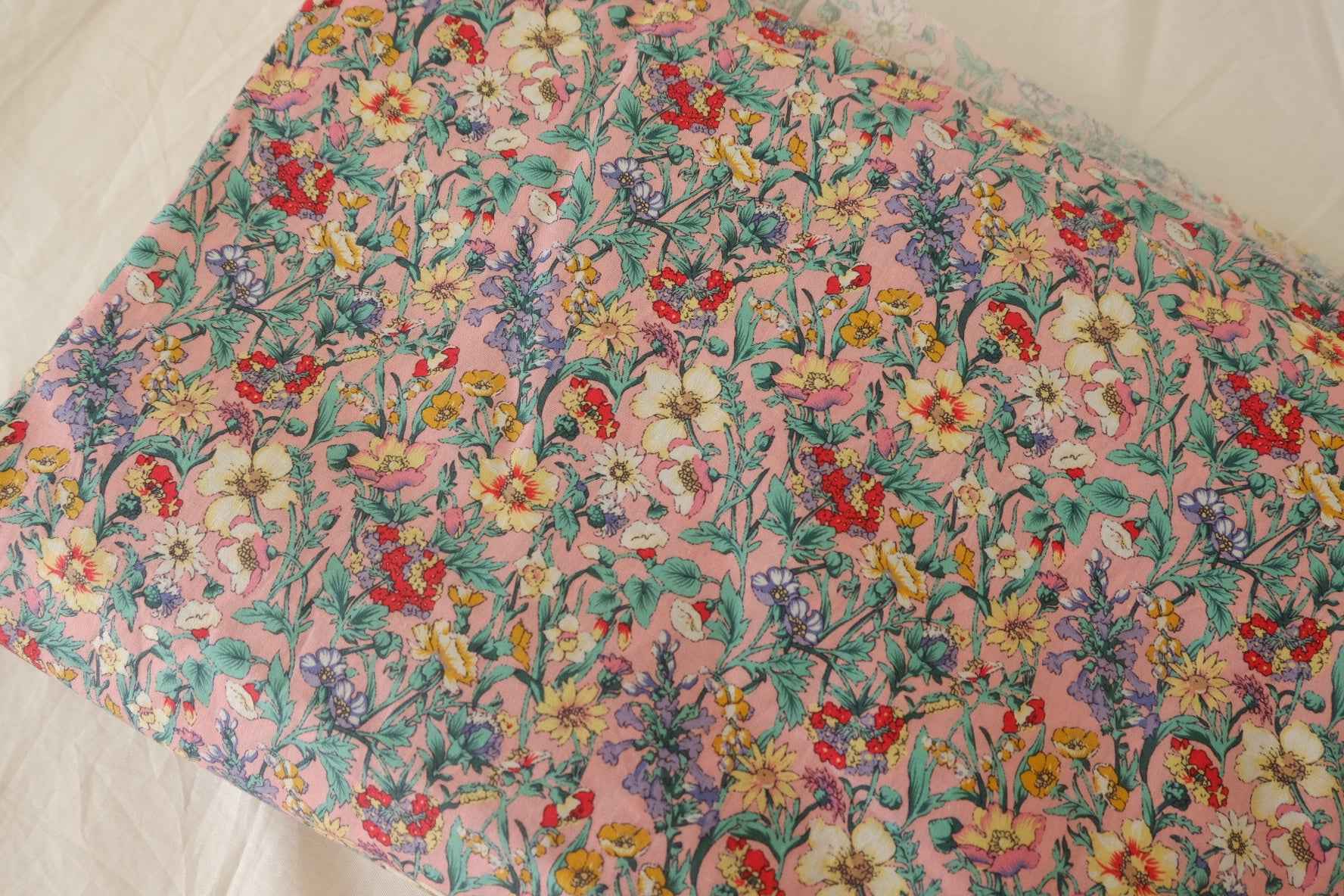 Pink Garden Cotton Poplin Fabric – 2 yd