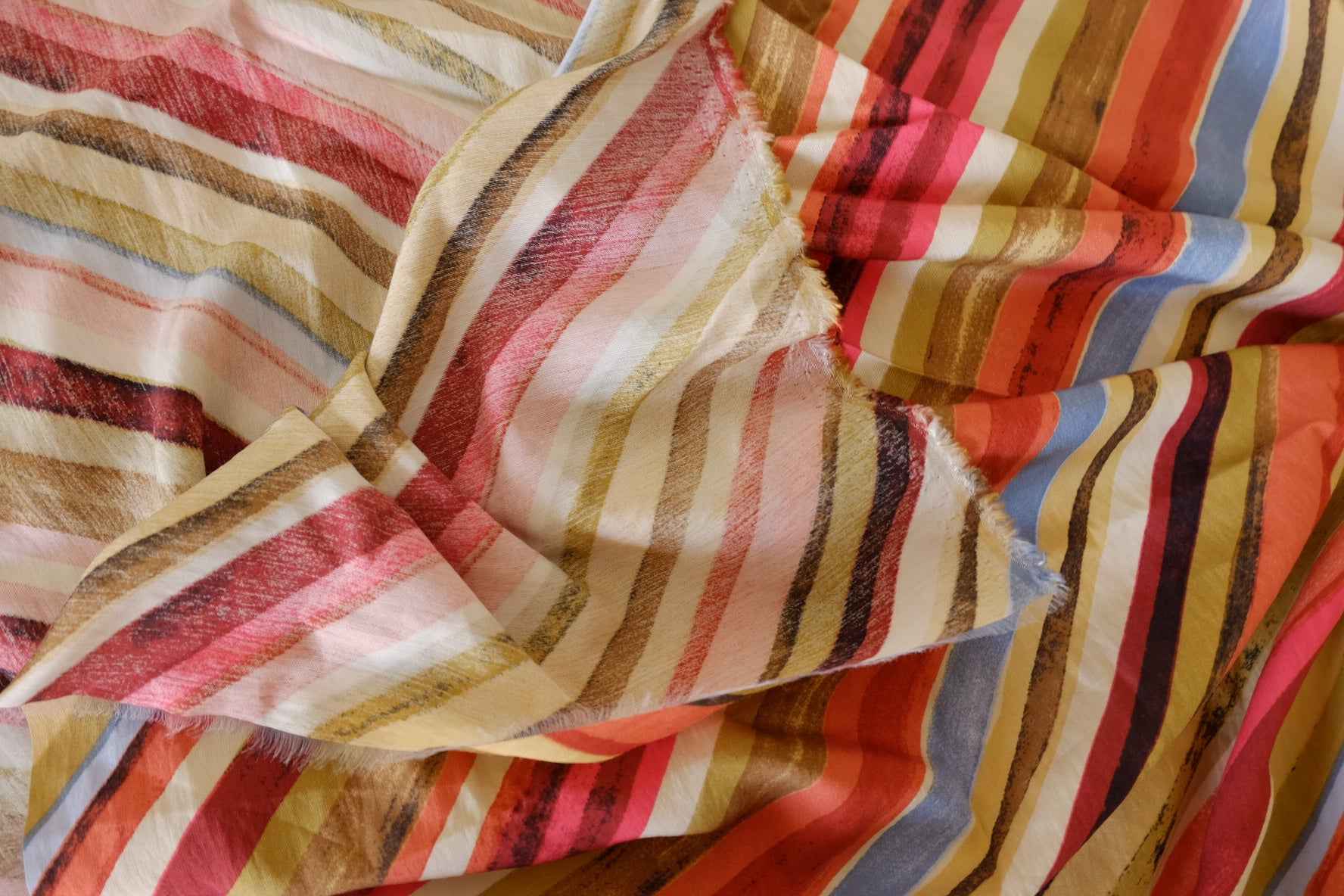 Wavy Stripe Tencel Cotton Fabric – 2.2 yd