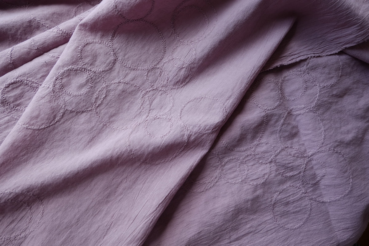 Lilac Circle Embroidered Cotton – 2.2 yd