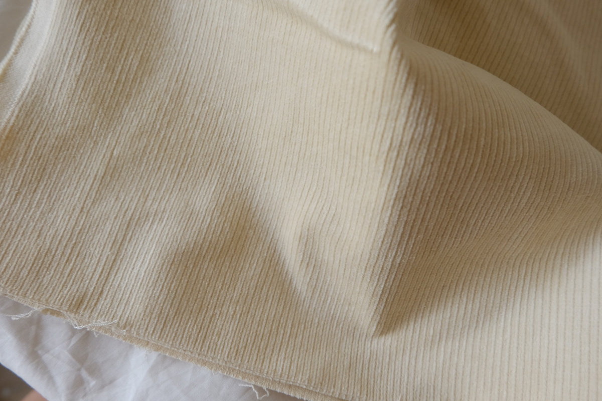 Soft Vanilla Cream Cotton Corduroy Fabric | 2.2 Yards