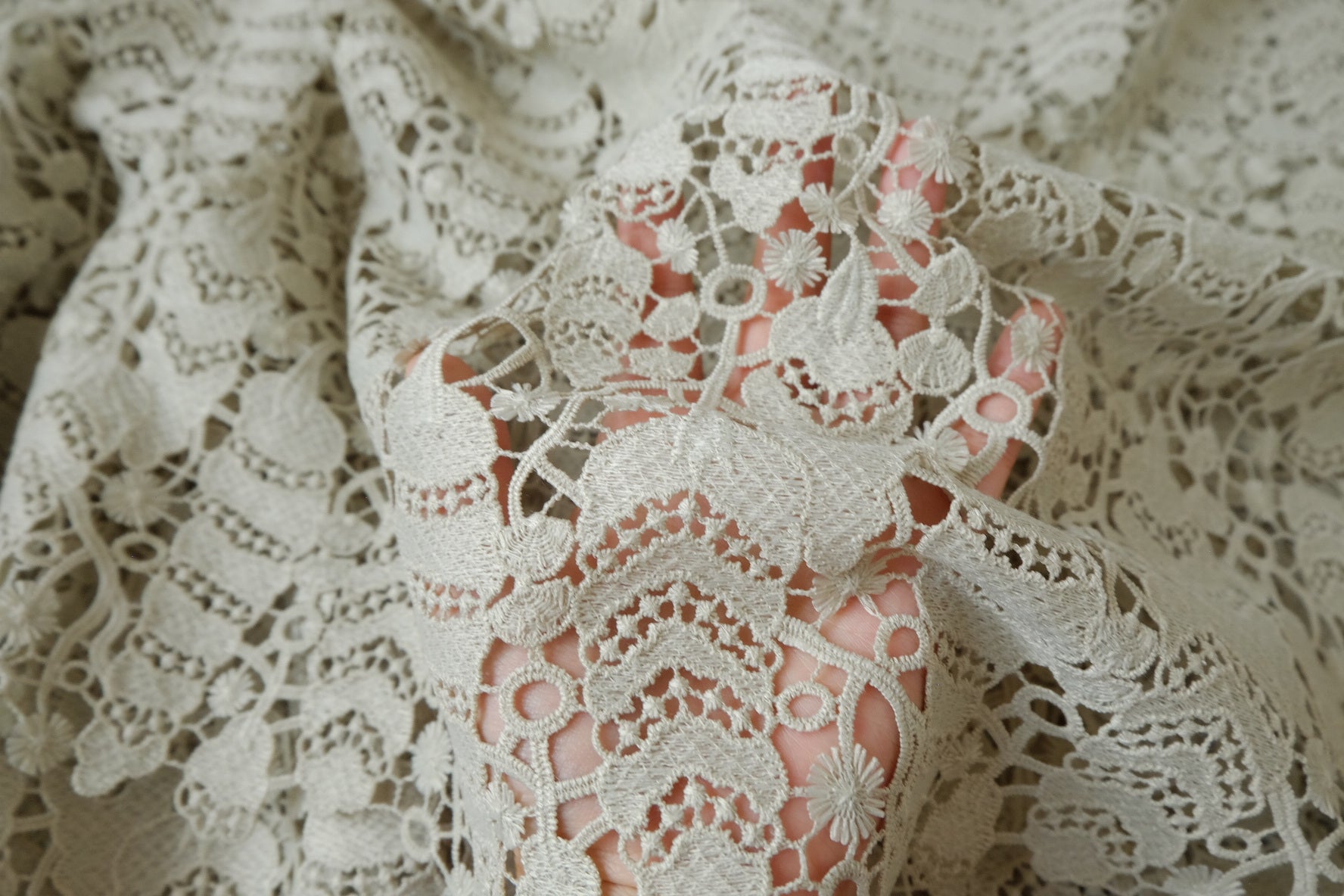 Pale Sage Guipure Lace, 2.19 Yards