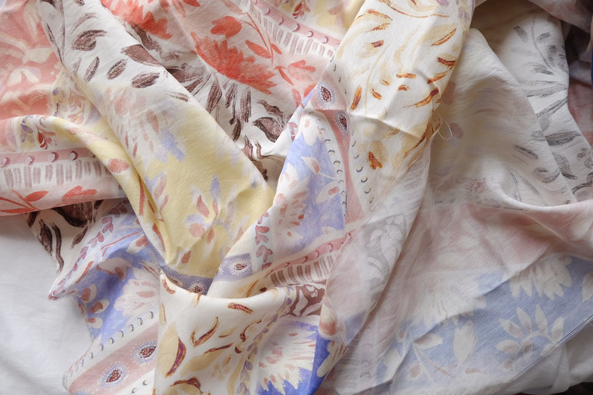 Pastel Patchwork Viscose Linen Blend – 1.6 yd