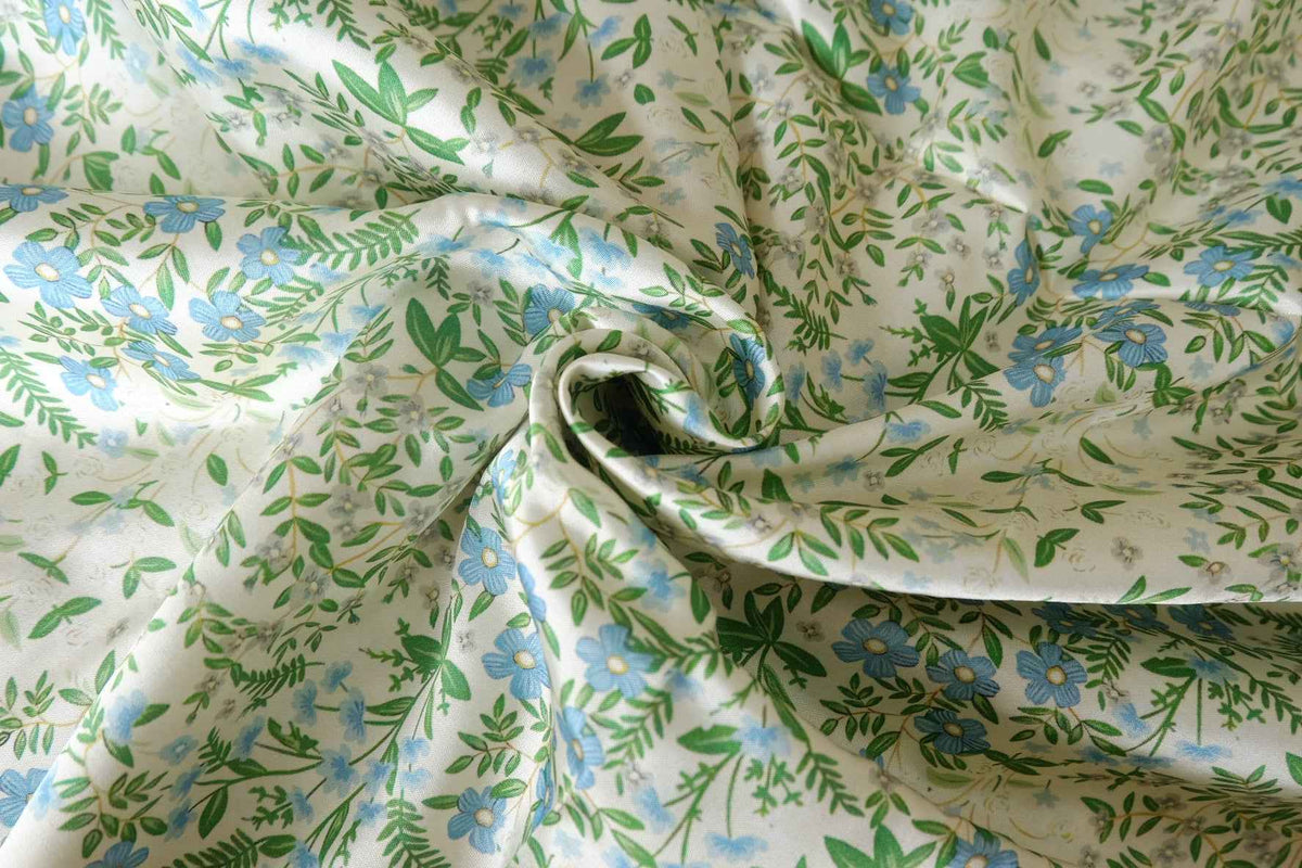Blue Ditsy Floral Viscose — 2.2 yd