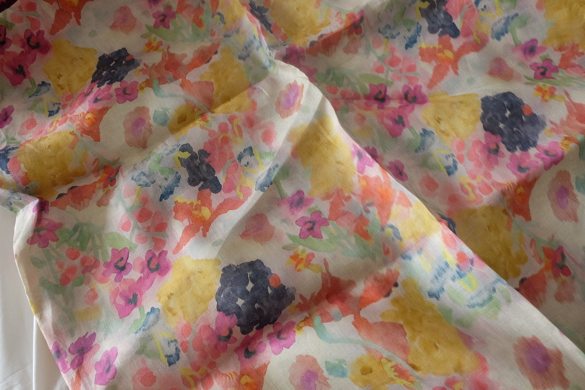 Watercolor Garden Pure Linen – 1.6 yd