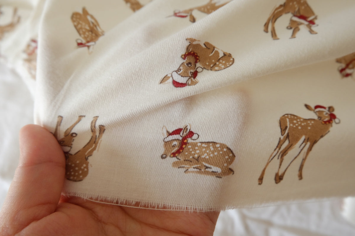 Christmas Fawn – Soft Cotton Twill Fabric – 2.19 yd