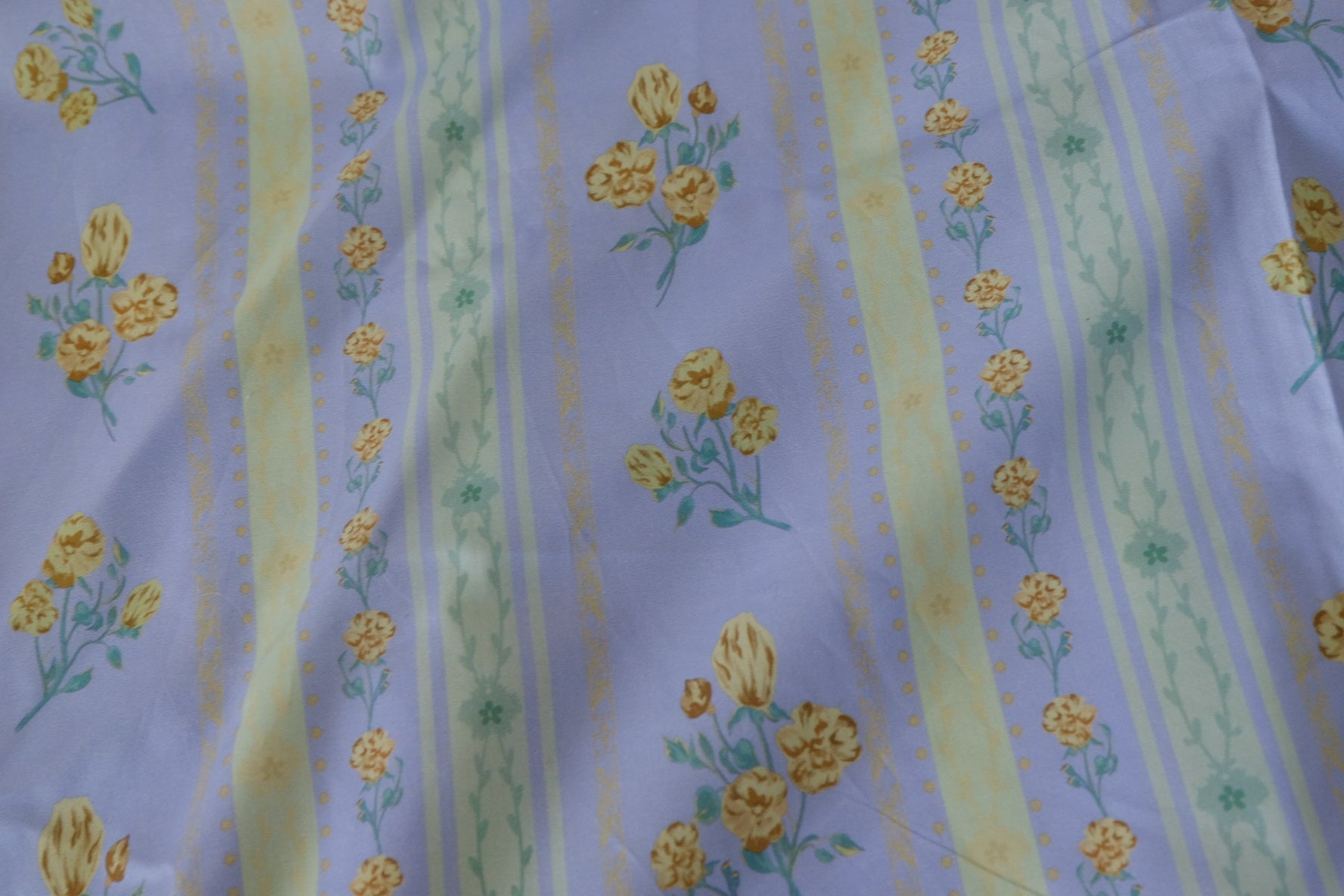 Lavender Floral Stripe Cotton Lawn Fabric – Soft Lightweight Summer Cotton – 3 yd