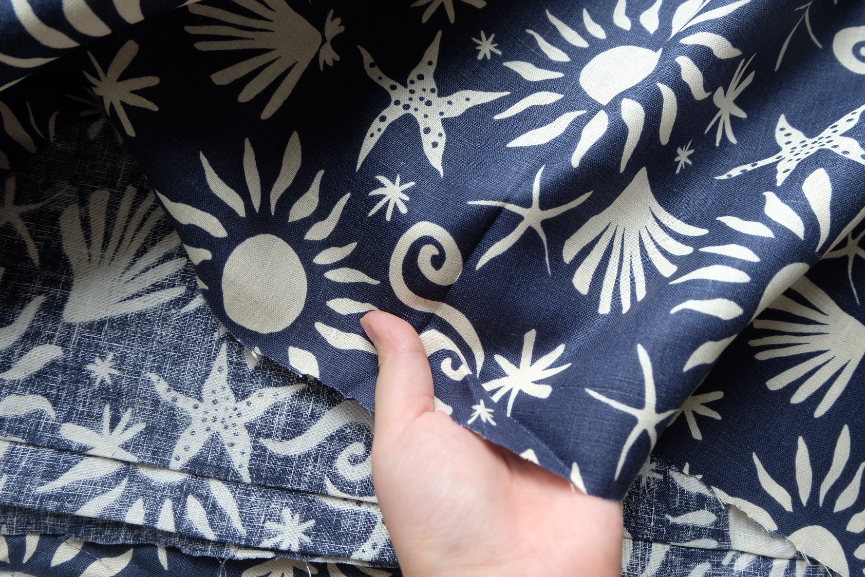Navy Seaside 11s Pure Linen – 1.6 yd / 2.2 yd
