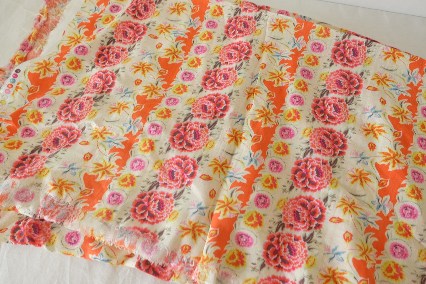 Bright Vintage Floral Rayon Challis – 3.3 yd