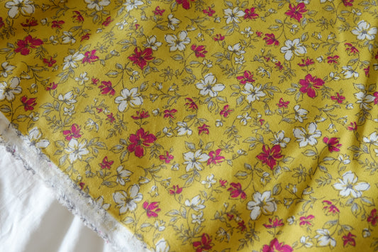 Mustard Meadow Floral Soft Brushed Cotton Twill – 3.28 yd
