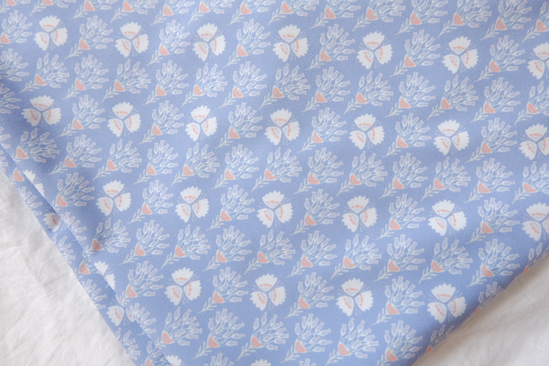 Blue Ditsy Floral Swim Fabric, Sold by the yard