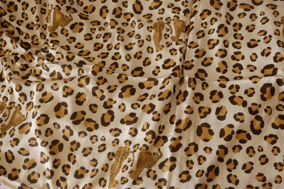 Wild Leopard Print Rayon Sateen – 1.64 yd