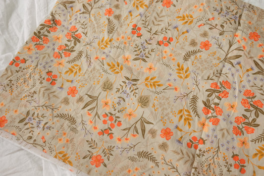 Soft Wildflower Cotton Fabric, 3.28 Yards