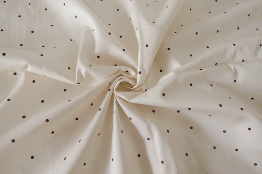 Classic Burgundy Dot Cotton Sateen Fabric – 2.2 yd