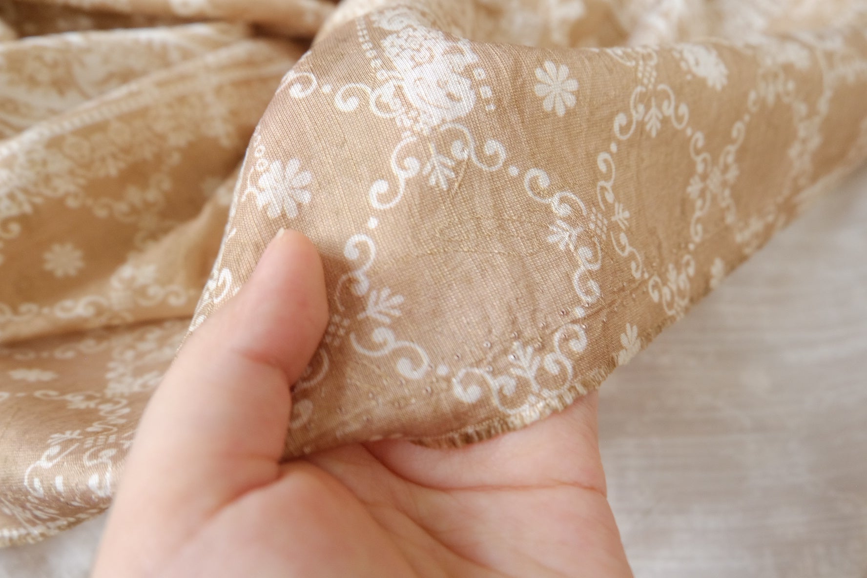 Sand Paisley Tencel Linen, 2.2 Yards
