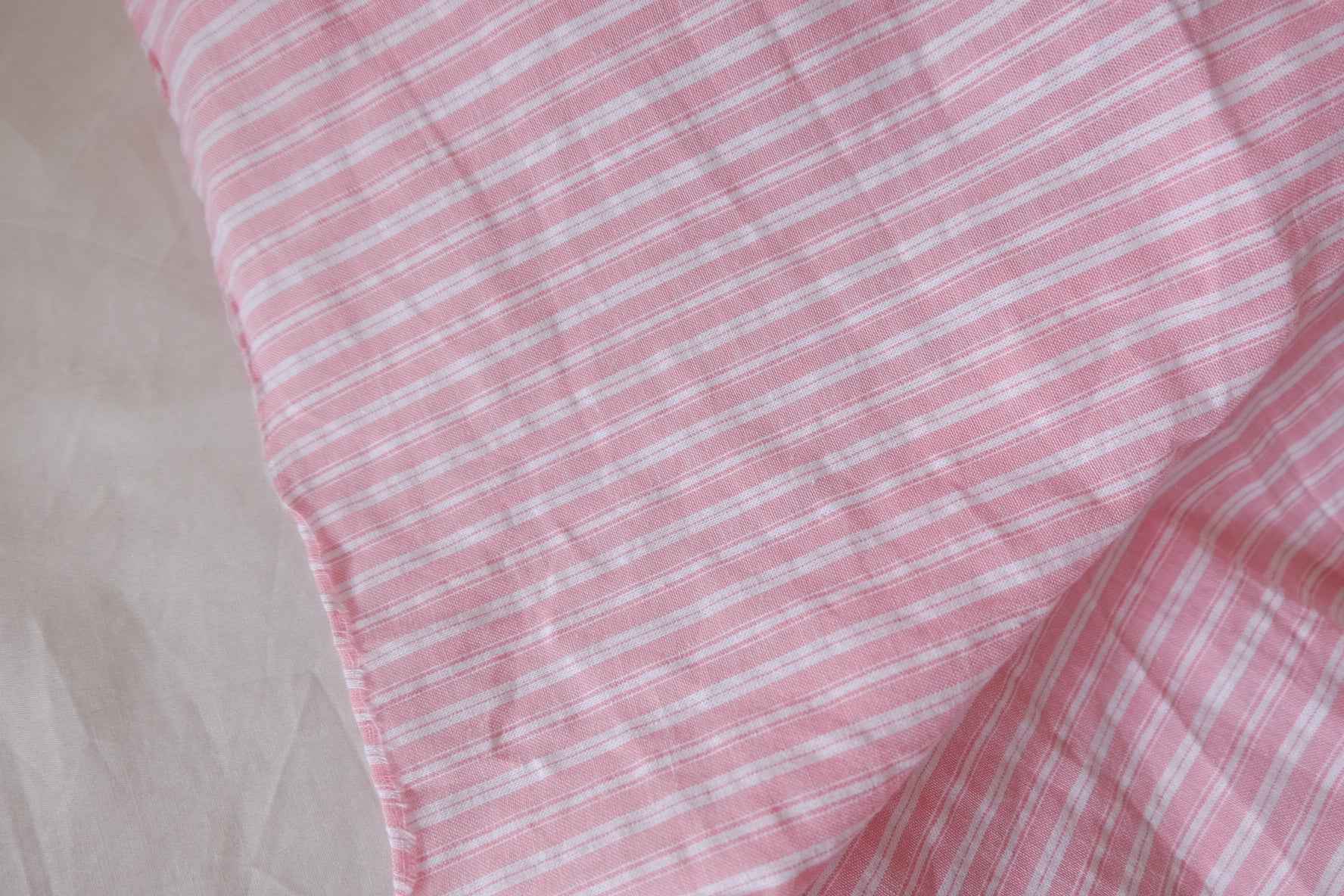 Pink Woven Cotton Stripe Fabric – 3.3 yd