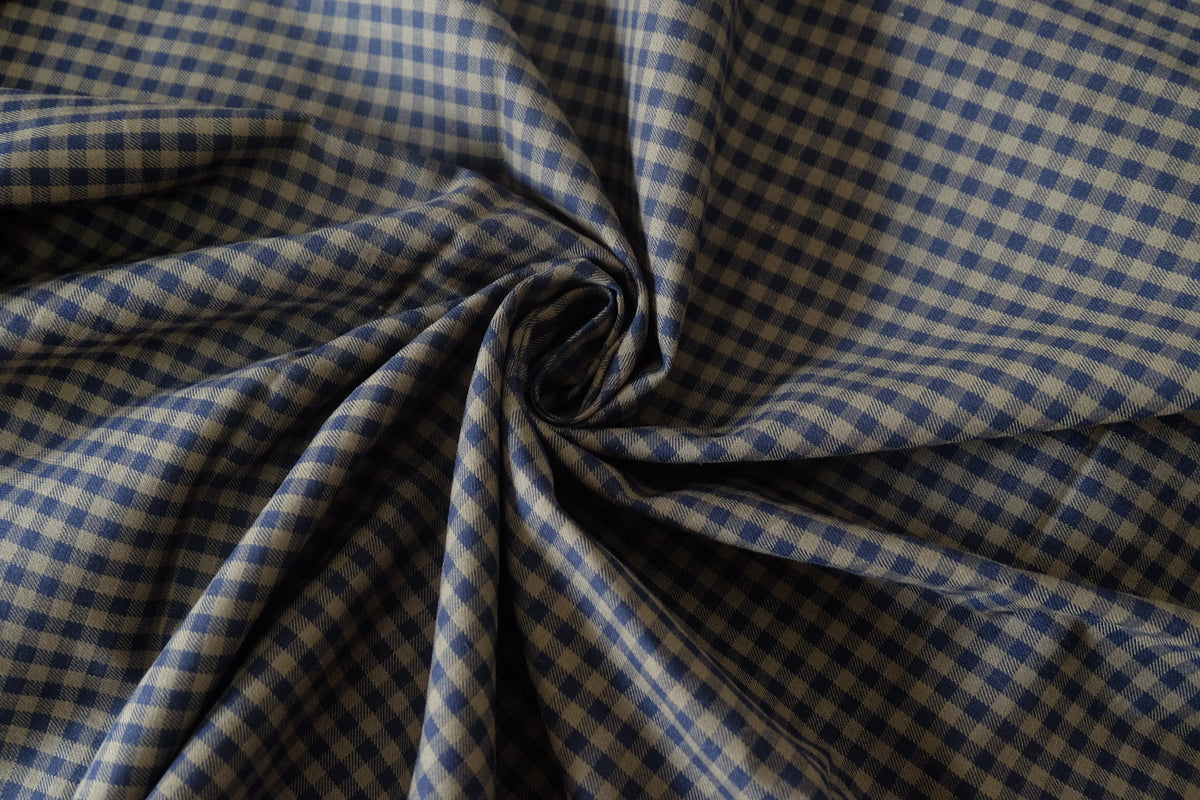 Soft Indigo Check Yarn-Dyed Cotton – 2.2 yd