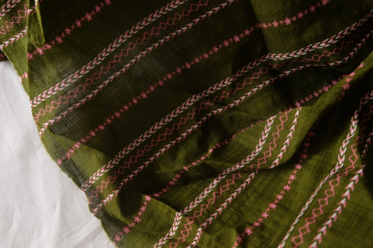 Olive Pink Washed Cotton — 2.19 yd