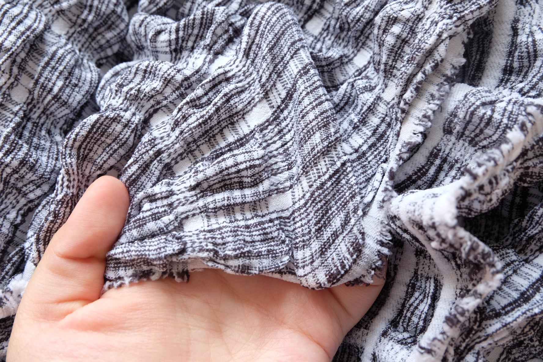 Textured Stretch Polyester Fabric, Voluminous Novelty Fabric for Puff Skirts, 1.09 Yards
