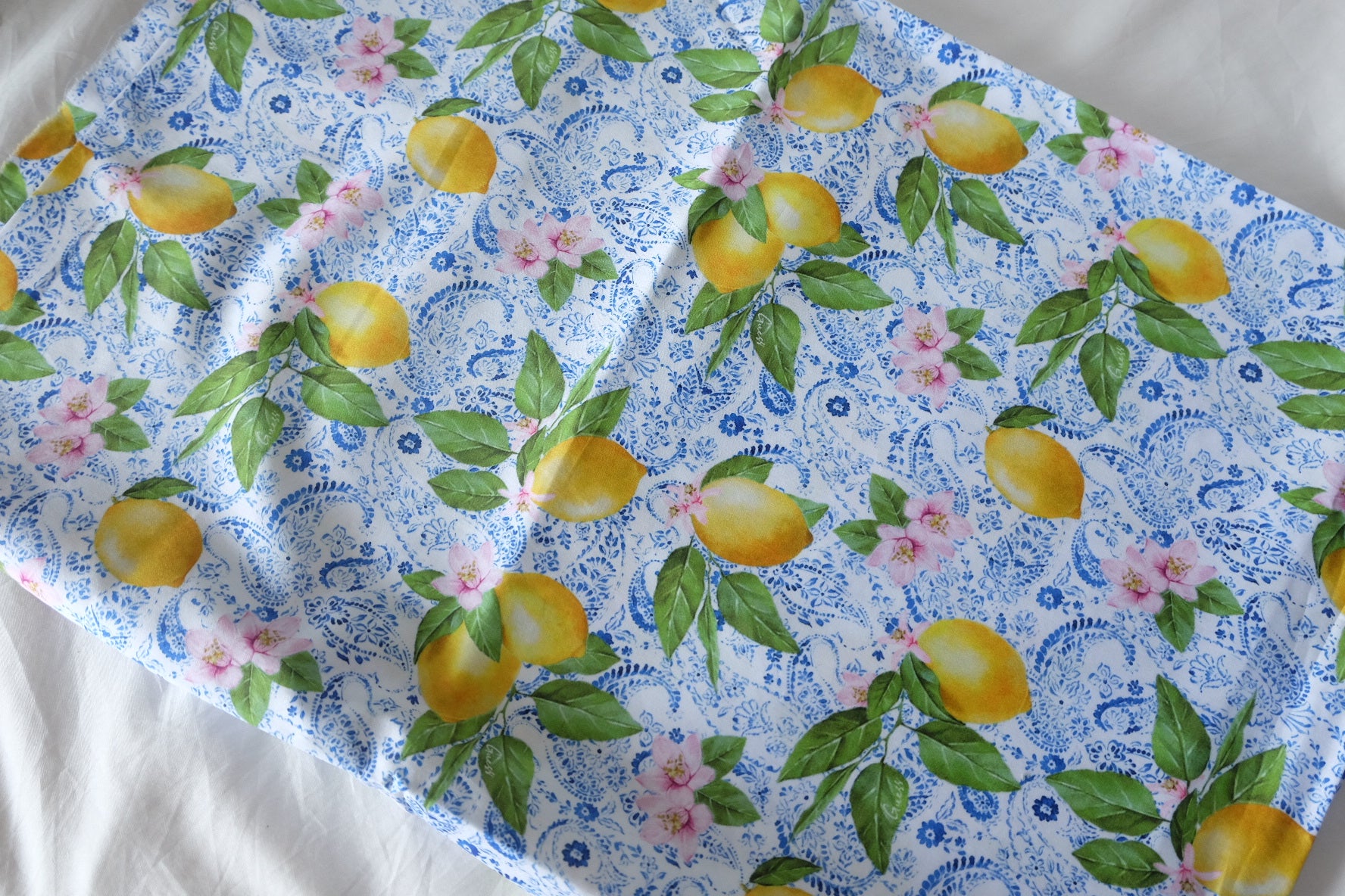 Lemon Blossom Cotton Sateen Fabric – 3.3 yd