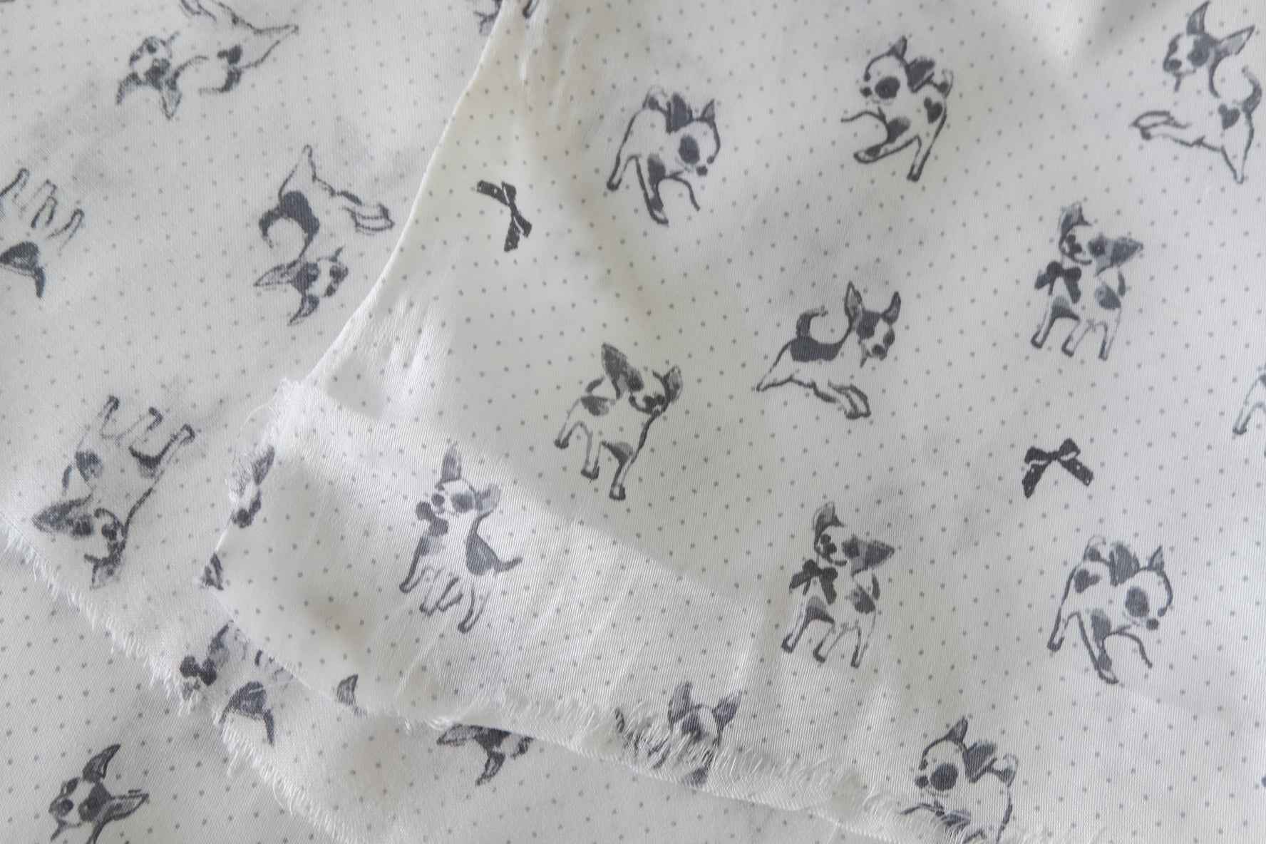 Little Dog Print Cotton Lawn Fabric – 2.2 yd