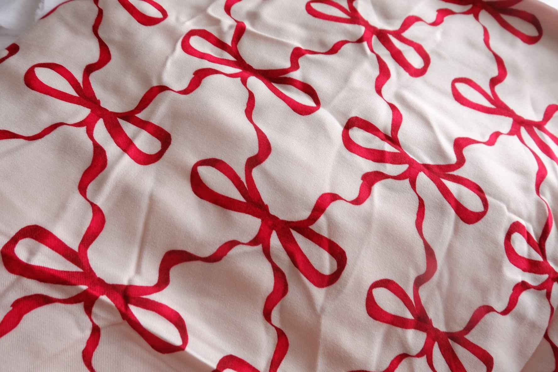 Red Bow Rayon Challis Fabric - 3.28 yd