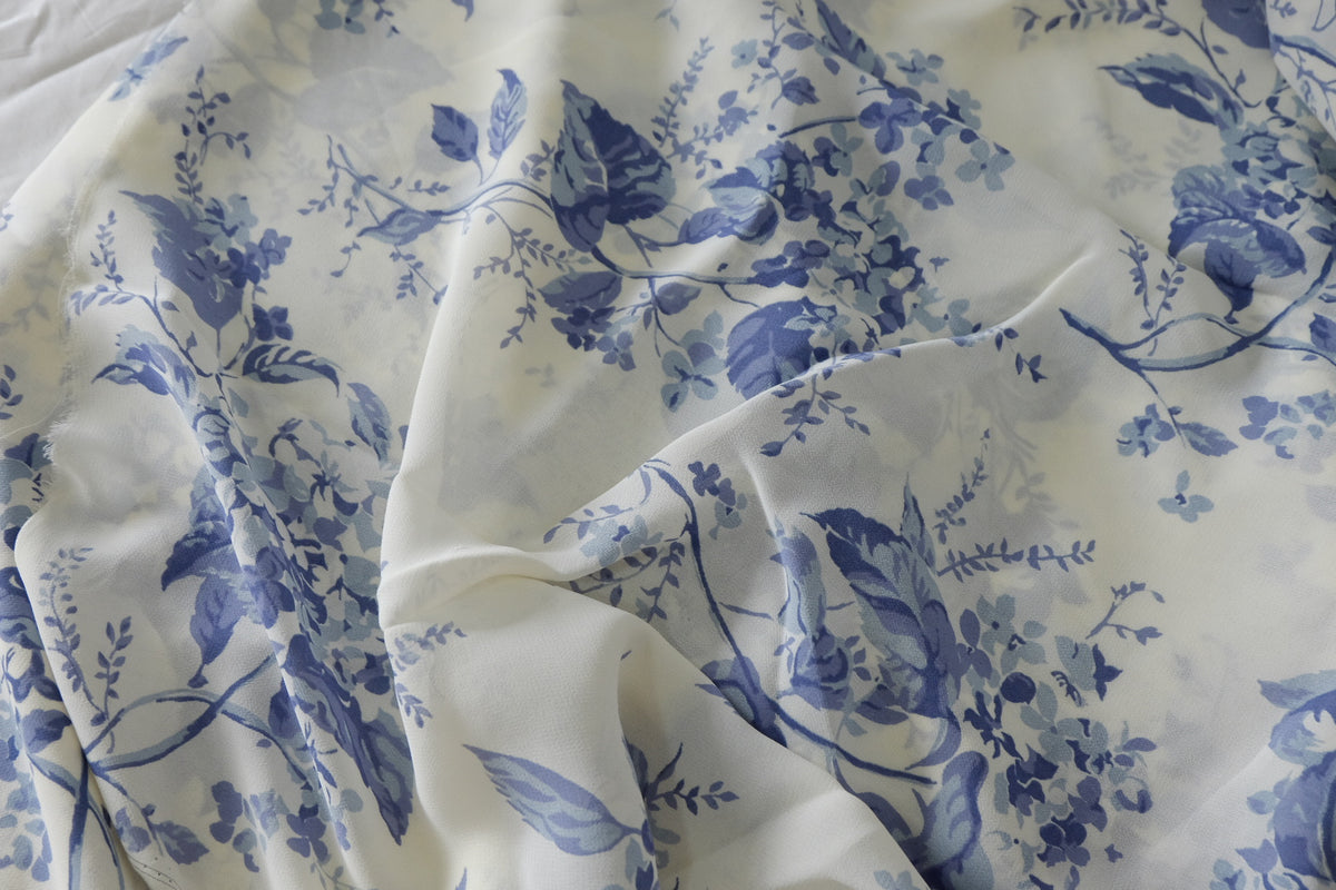 Blue Hydrangea Viscose Crepe – 3.3 yd