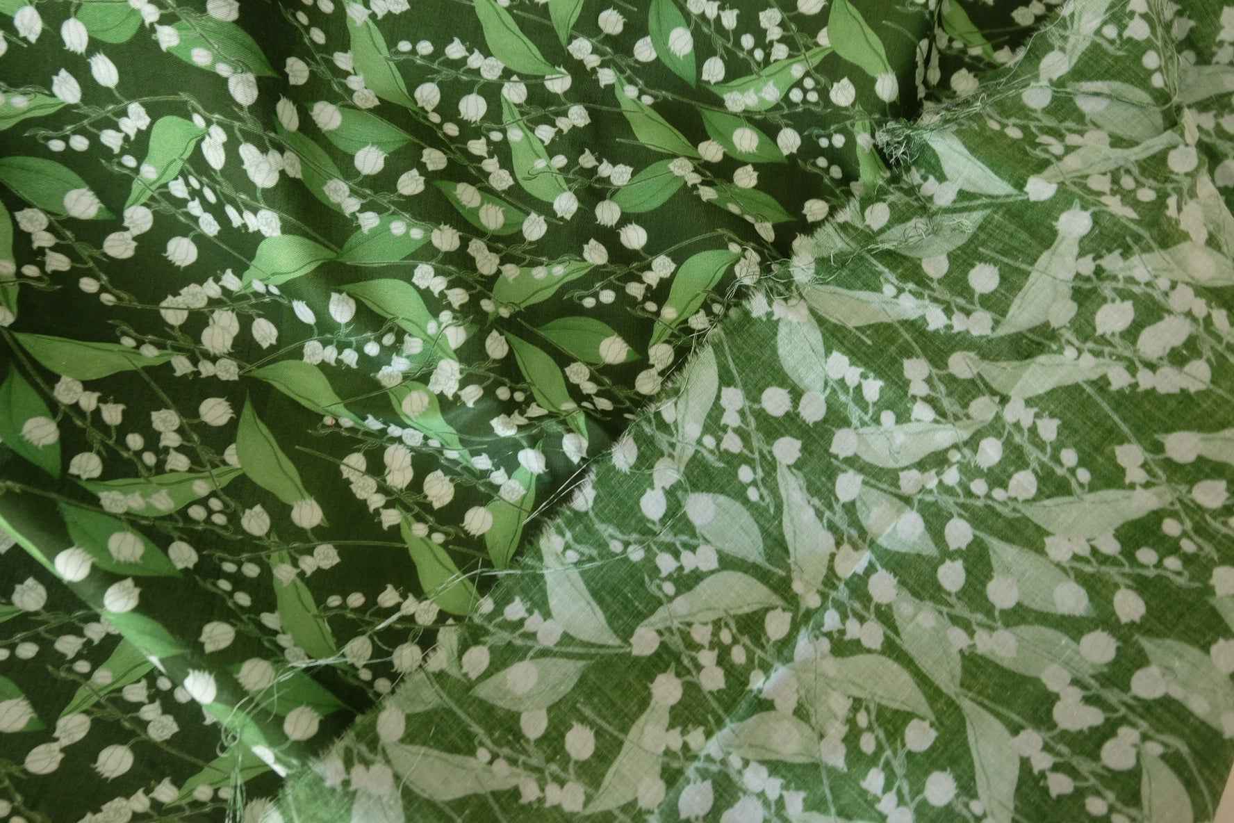 Green Lily of the Valley Cotton Voile Fabric – 2.2 yd