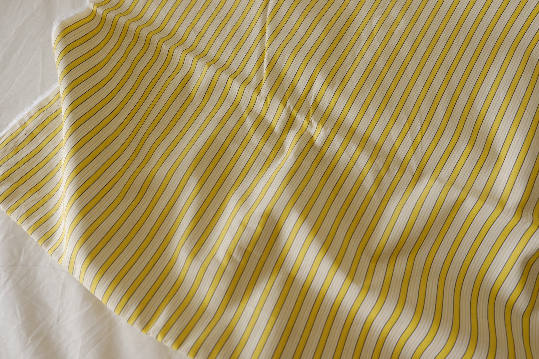 Yellow Striped Crisp Cotton Poplin Fabric – 2.2 yd