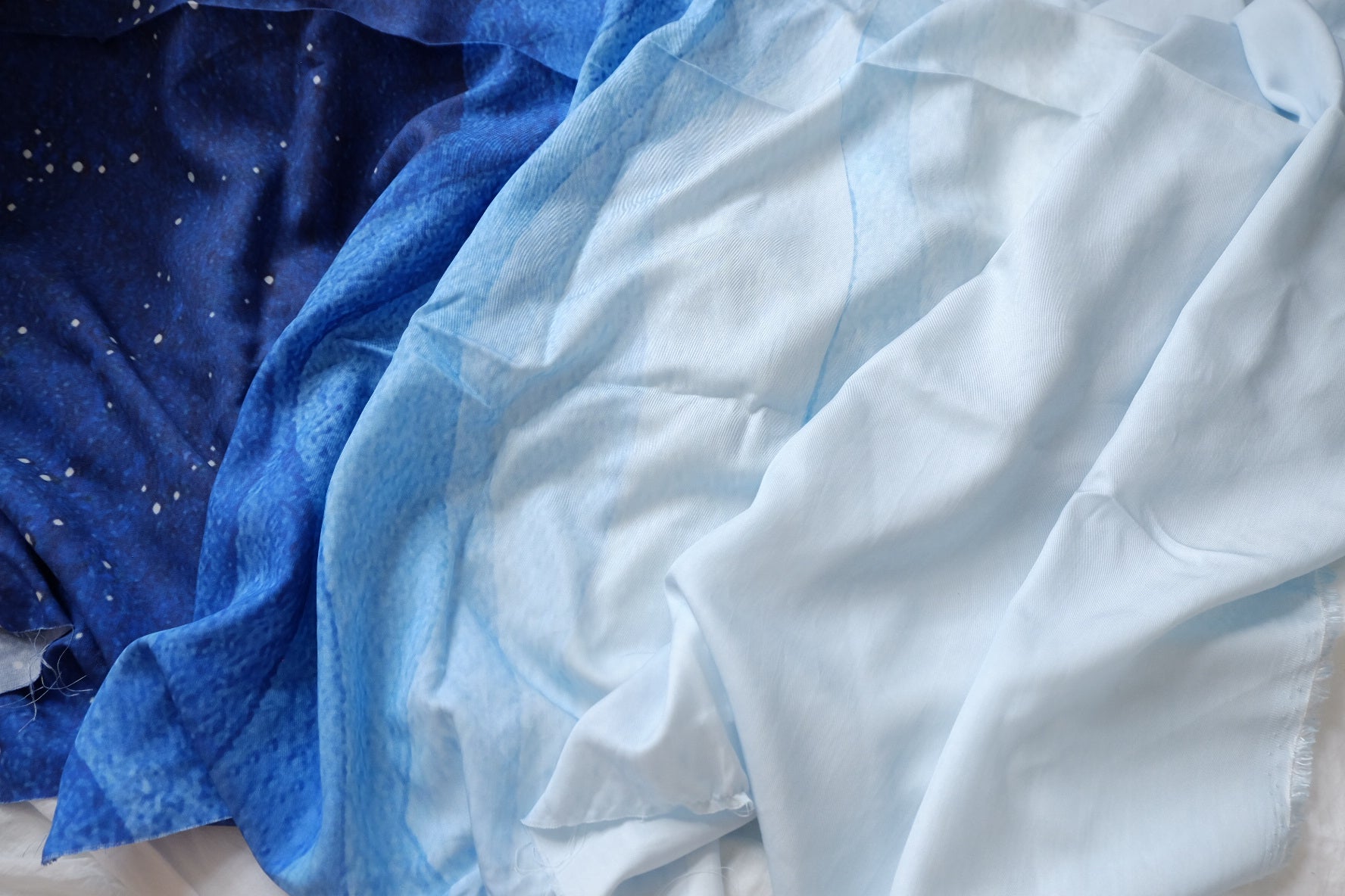 Blue Gradient Twill Tencel Fabric - 3.28 yd
