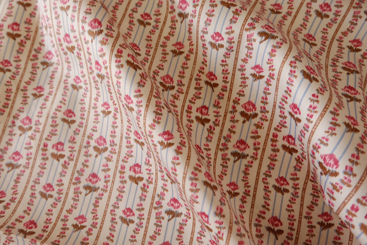 Vintage Rose Ribbons – Soft Cotton Lawn – 3.3 yd