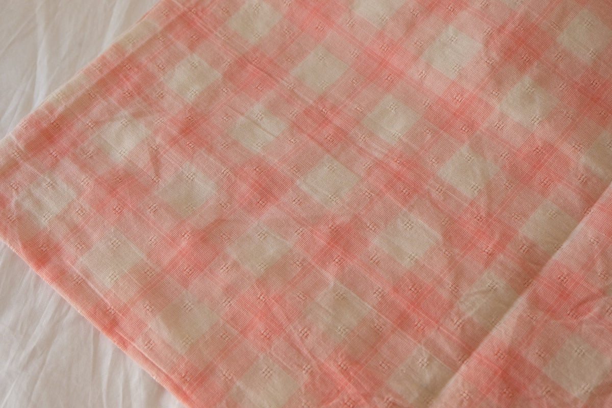 Peach Sorbet Check Cotton Jacquard – 2.19 yd