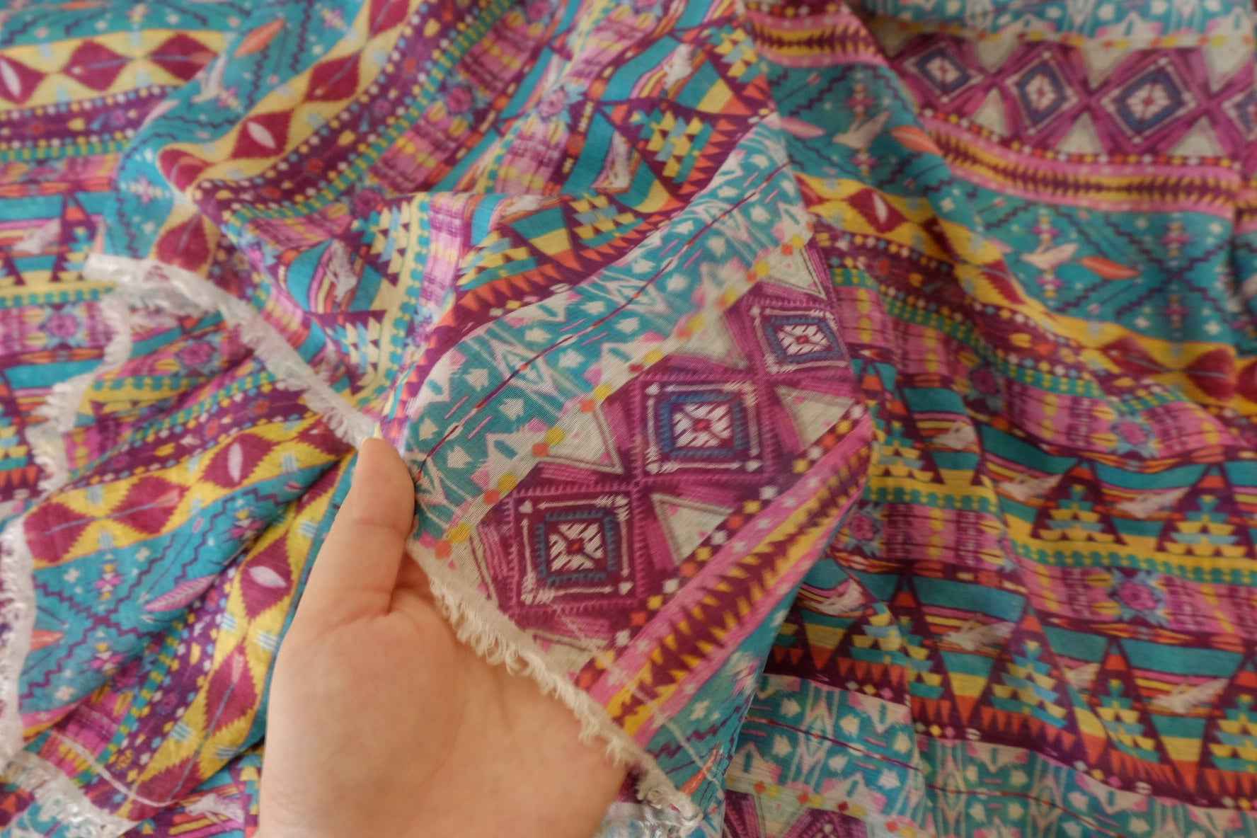 Bohemian Stripe Lightweight Tencel-Cotton Fabric – 1.6 yd