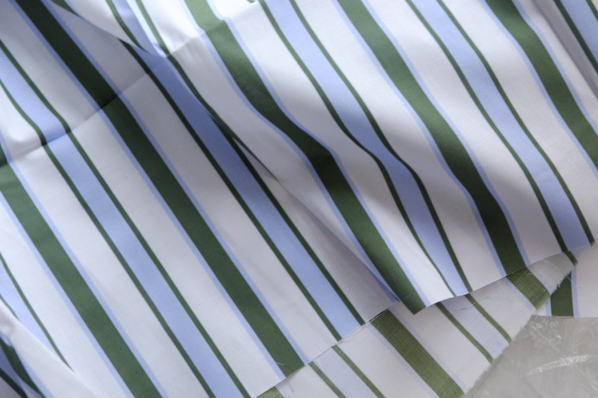 Green & Blue Stripe Cotton – 2 yd