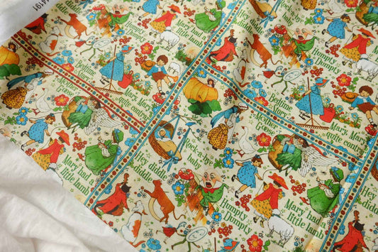 Nursery Rhyme Print Soft Cotton Twill — 2.19 yd Piece