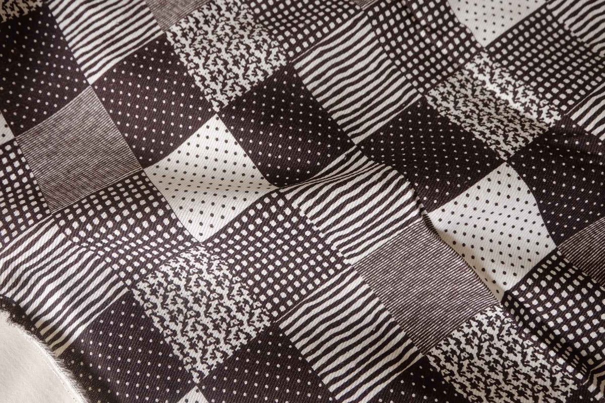 Monochrome Patchwork Soft Cotton Linen Twill – 2.19 yd (Continuous Cut Available)
