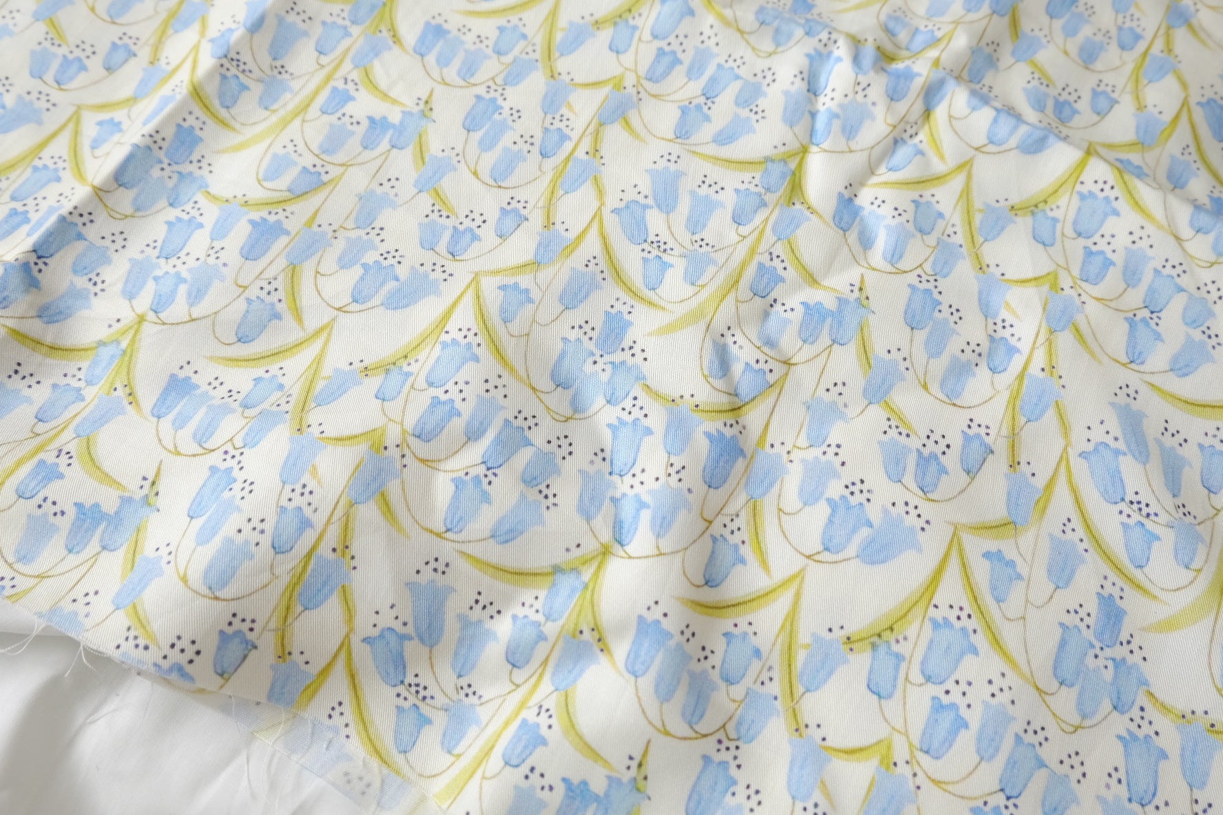 Blue Bellflower Lyocell Twill Fabric - 3.28 yd