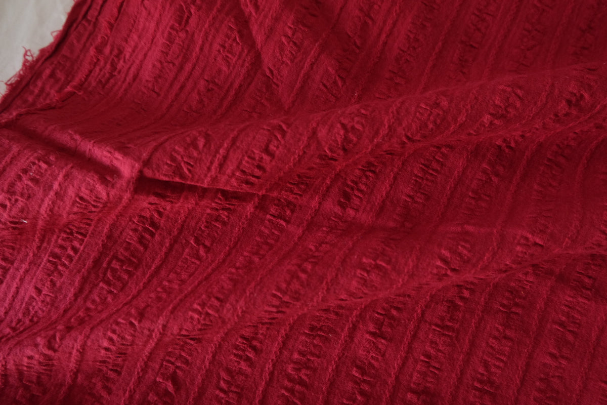 Crimson Texture – Textured Jacquard Cotton Fabric | 2.2 Yards