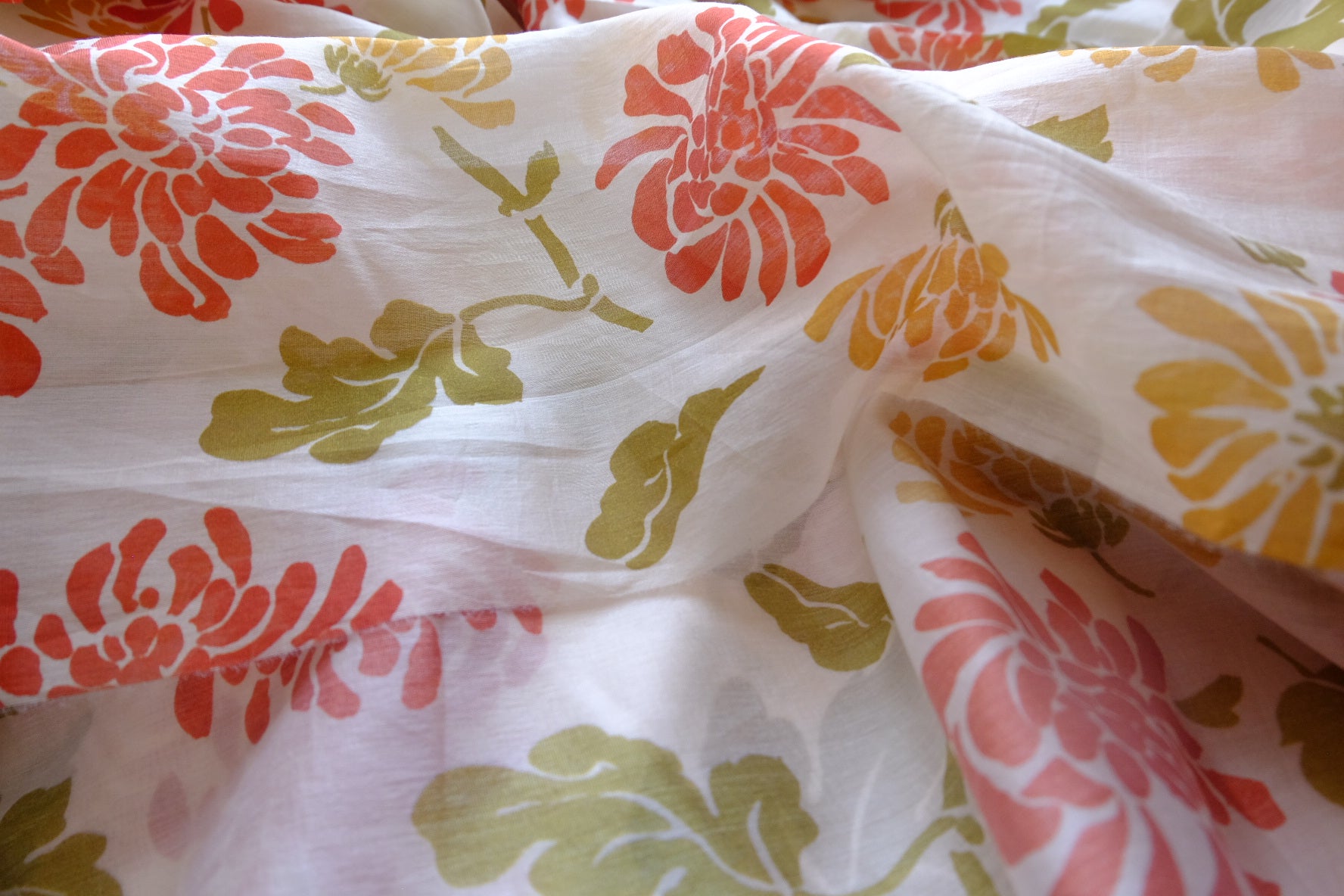 Chrysanthemum Tencel Linen Sheer Fabric - 2.95 yd
