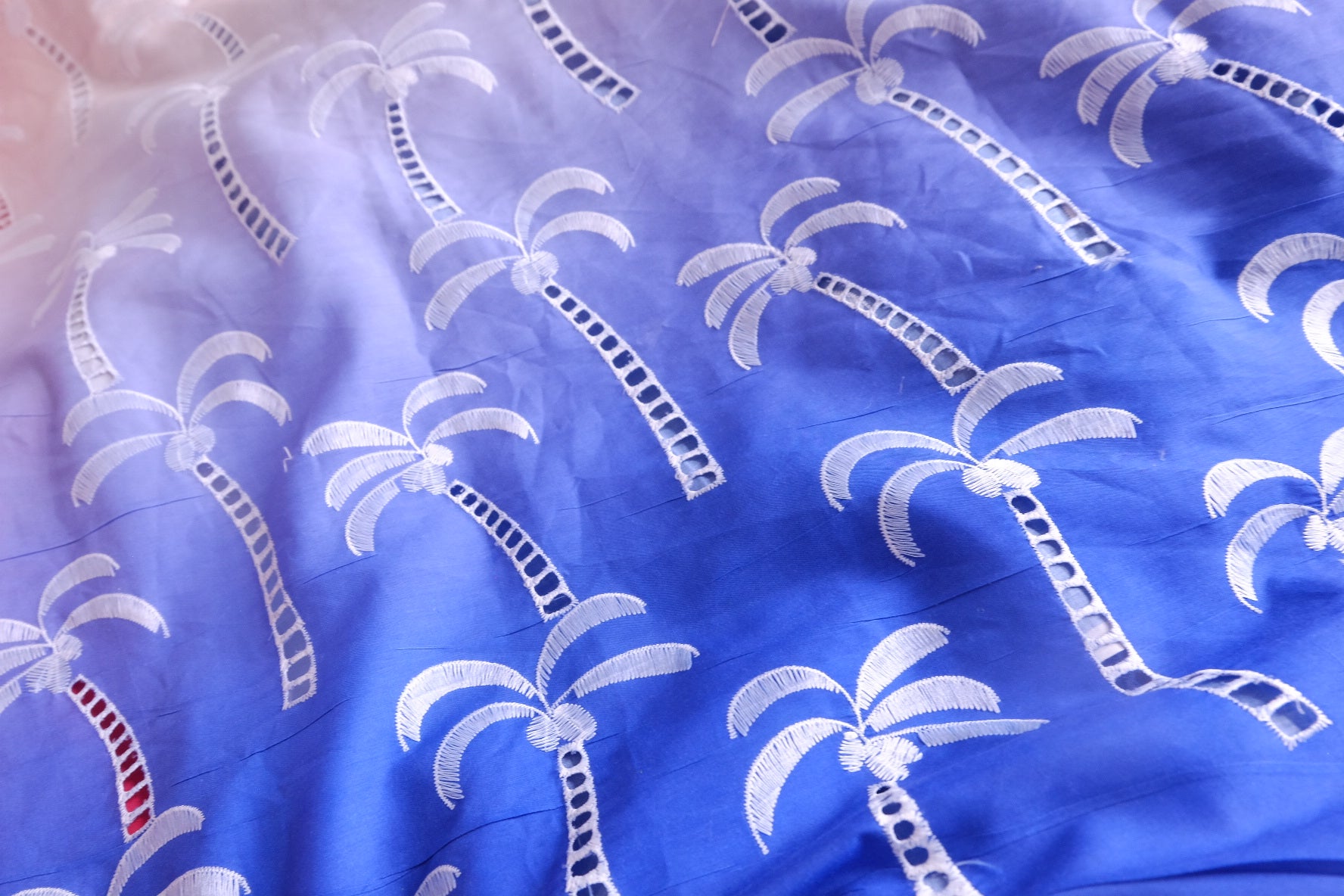 Ombre Palm Embroidered Polyester Fabric - 2.73 yd
