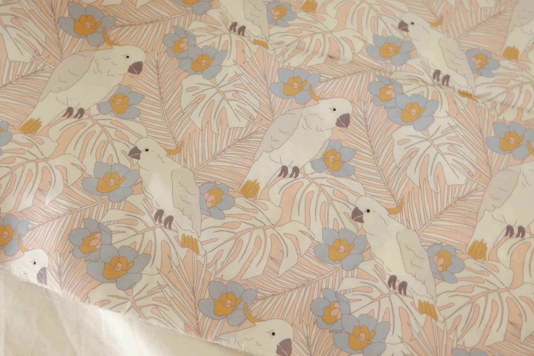 Soft Parrot Floral 80s Cotton Poplin Fabric – 2.2 yd