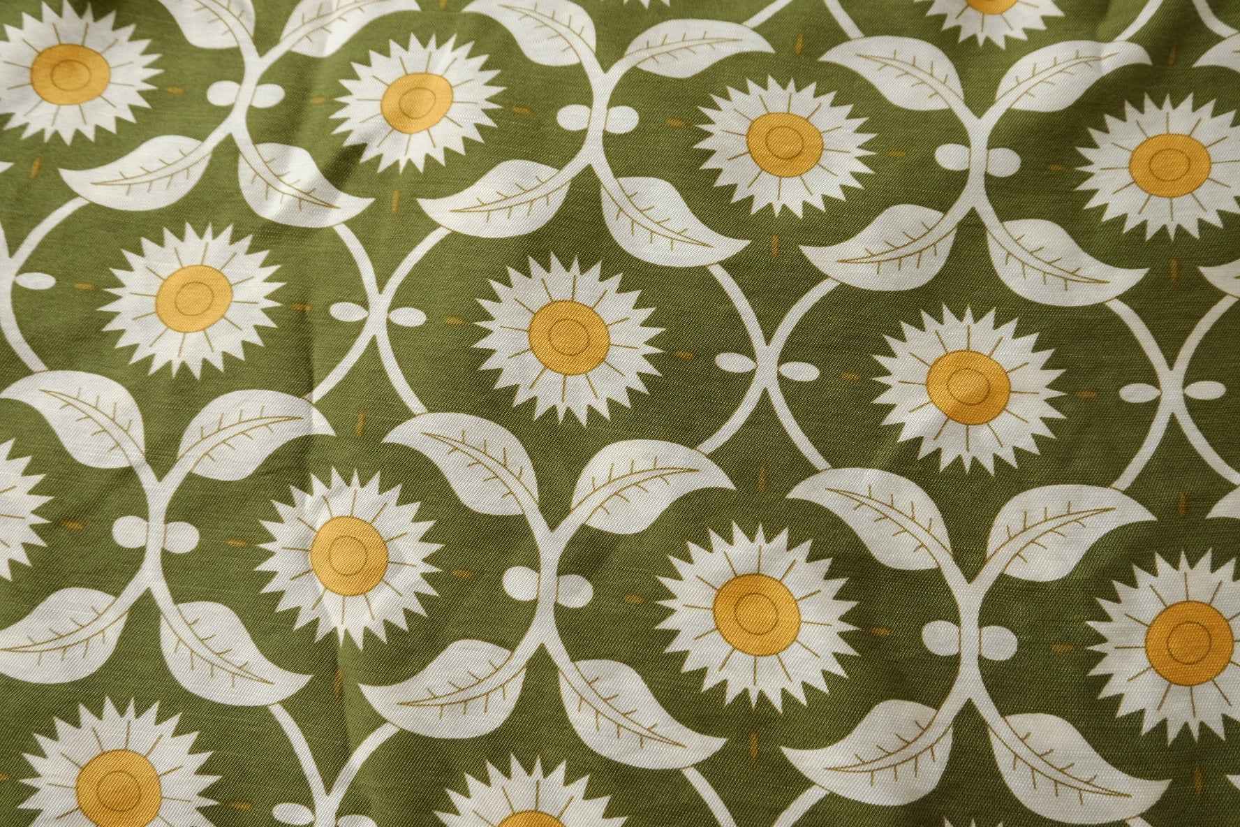 Green Daisy Tencel-Linen Fabric - 2.19 yd
