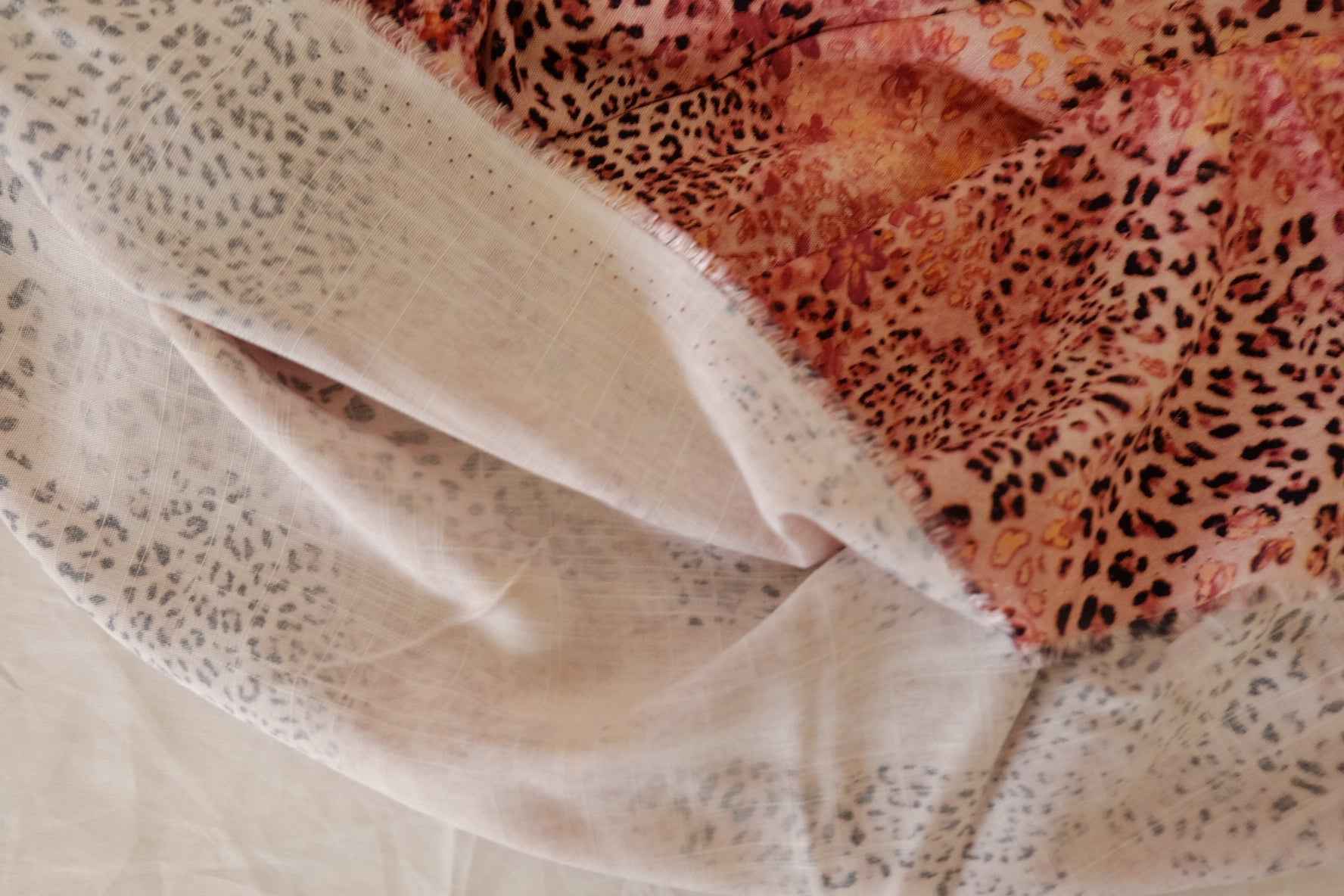 Blush Abstract Leopard Cotton-Linen Fabric – 2.2 yd