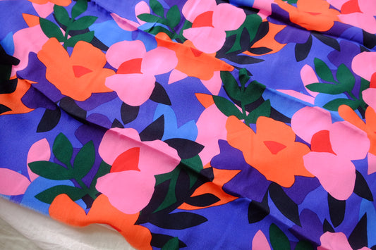Bold Floral Drapey Viscose Fabric - 2.19 yd