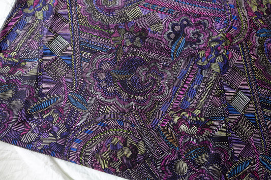 Embroidered-Look Dark Cotton Lawn — 2.84 yd